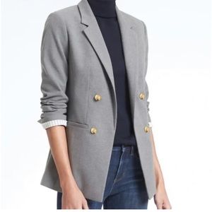 Banana Republic Gray Blazer with Gold Buttons